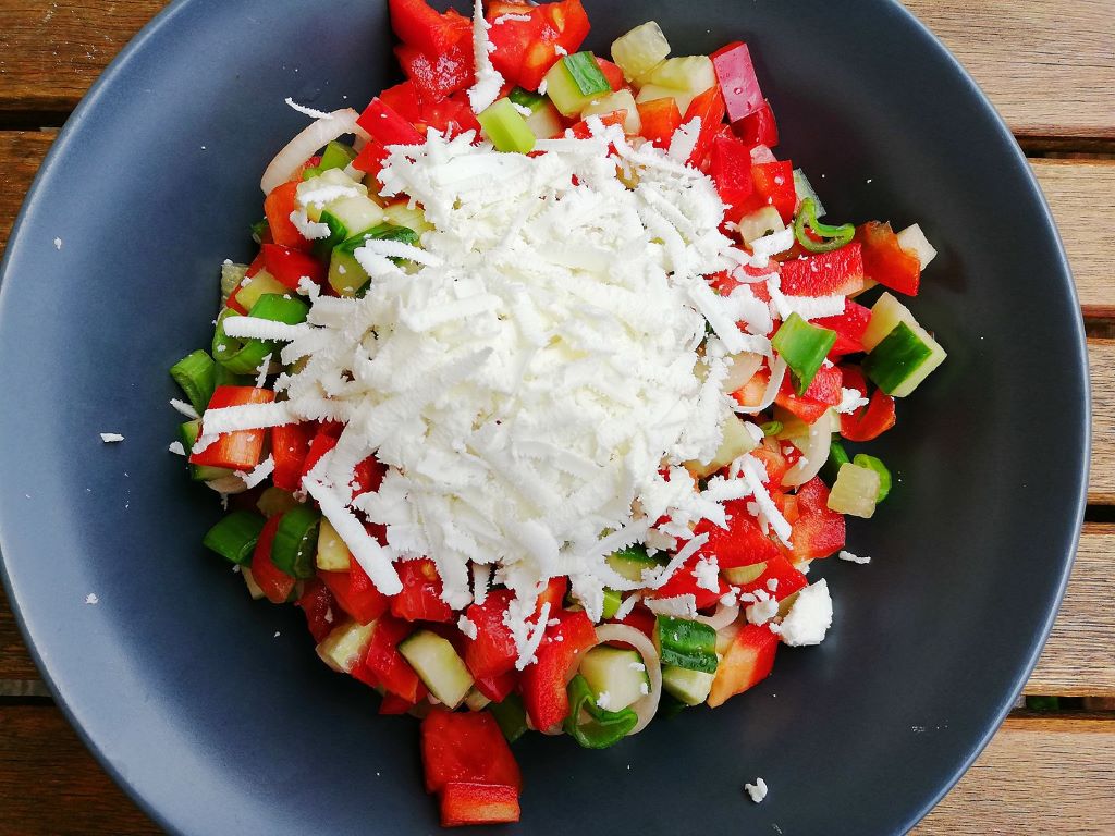 photo of a bowl of salad with cheese in Bulgaria