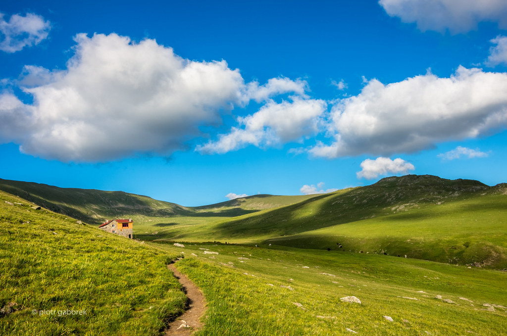photo of the rila mountains with blue sky in sofia bulgaria