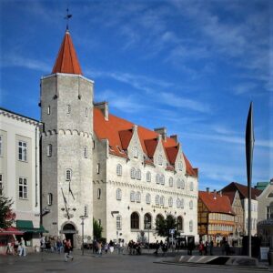 photo of a castle with orange roof in aalborg denmark