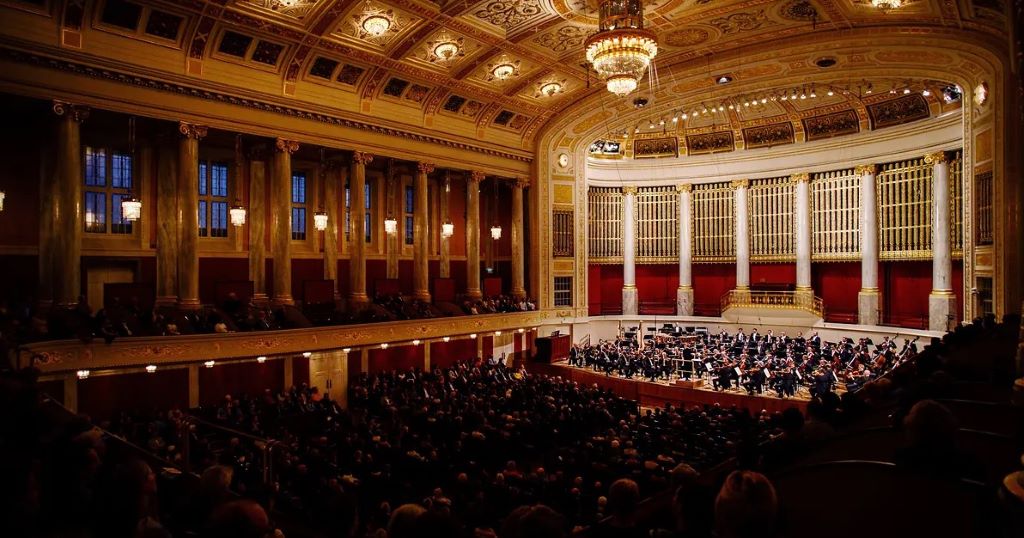 photo of the inside of a concert hall in vienna austria