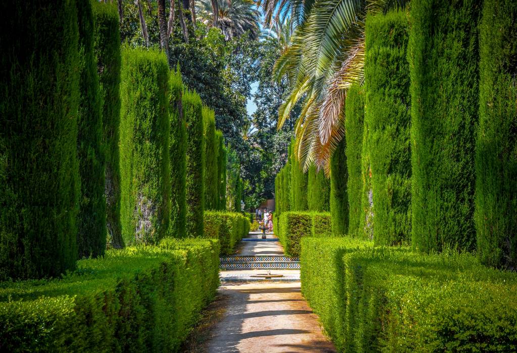 An image of a garden in seville spain
