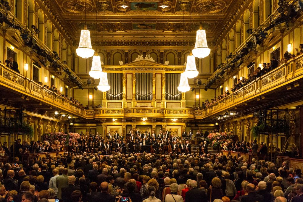 a photo of the interior of the Musikverein concert hall in vienna austria