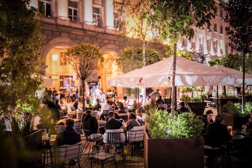 photo of a outdoors restaurant and bar in sofia bulgaria