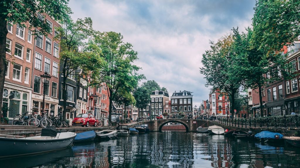 photo of a canal in amsterdam netherlands