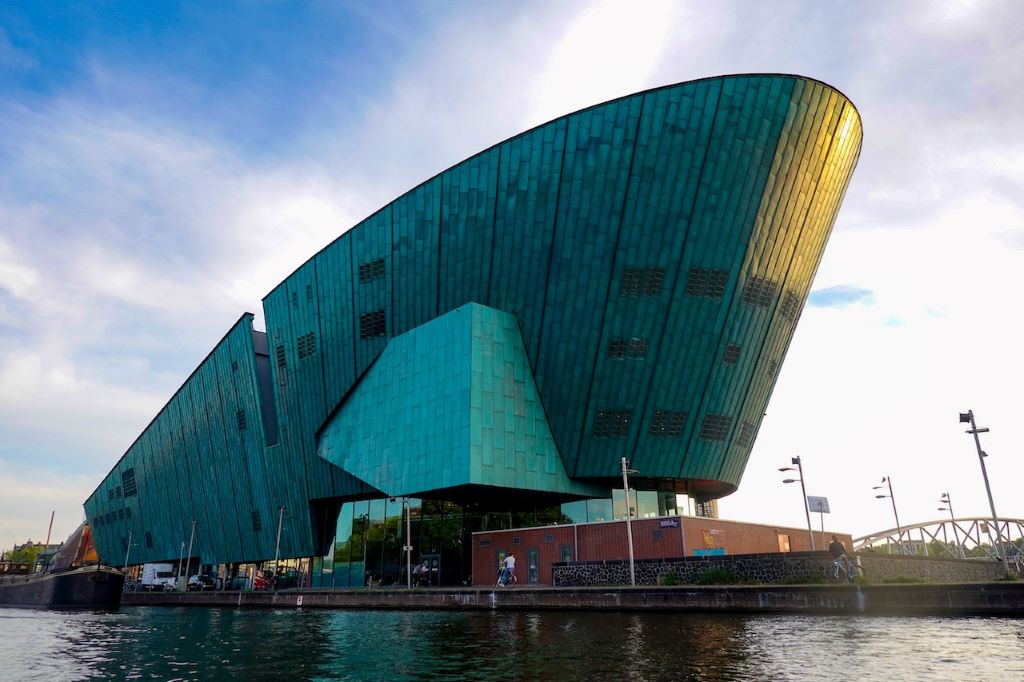 a photo of the NEMO Science Museum in netherlands amsterdam