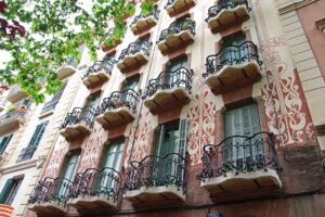 Beautiful architecture in the Gracia neighborhood of Barcelona