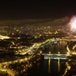 Fireworks over Seville during the Feria de Abril