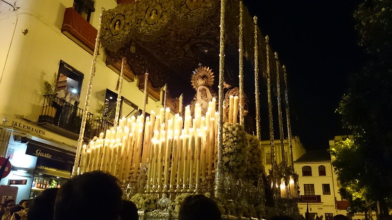The Semana Santa parade in Seville Spain