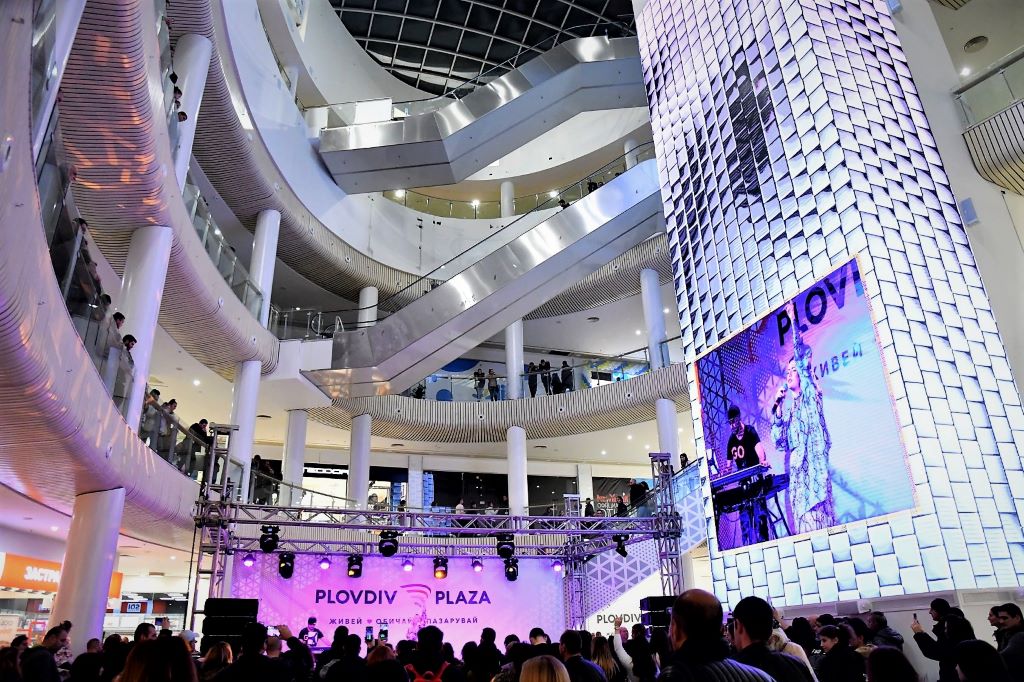 photo of the interior of a modern mall in plovdiv bulgaria