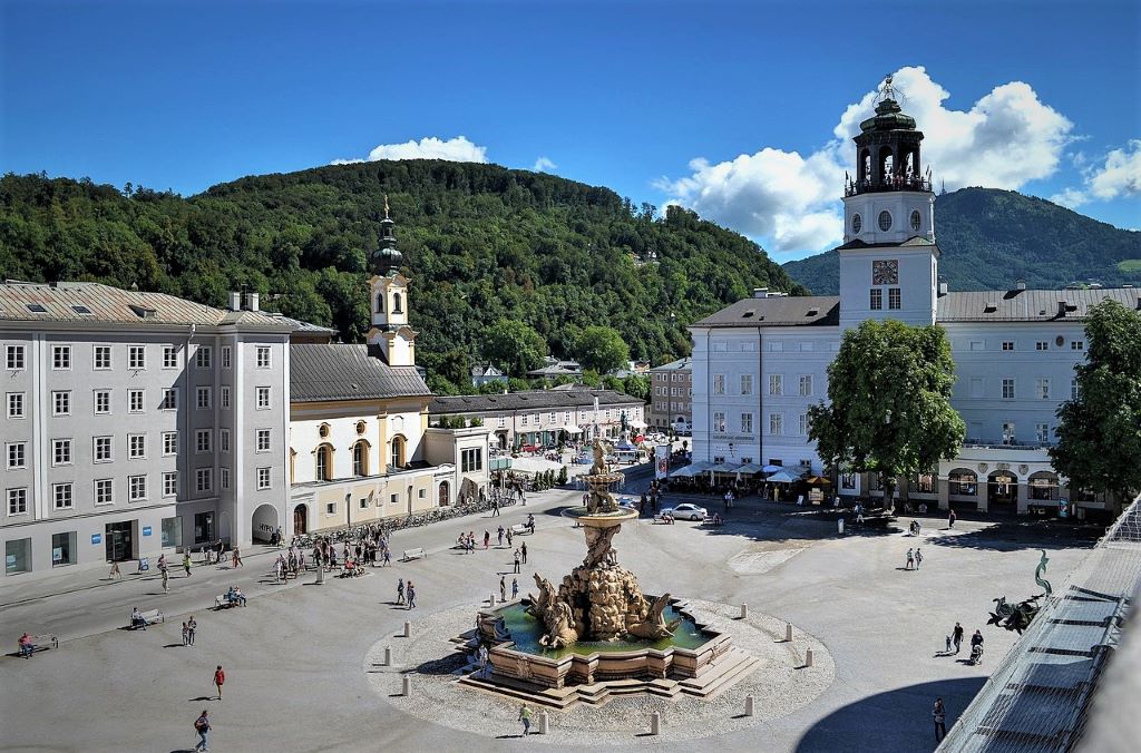photo of a large town square in salzburg austria
