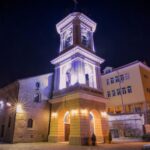 photo of a church at night in plovdiv bulgaria