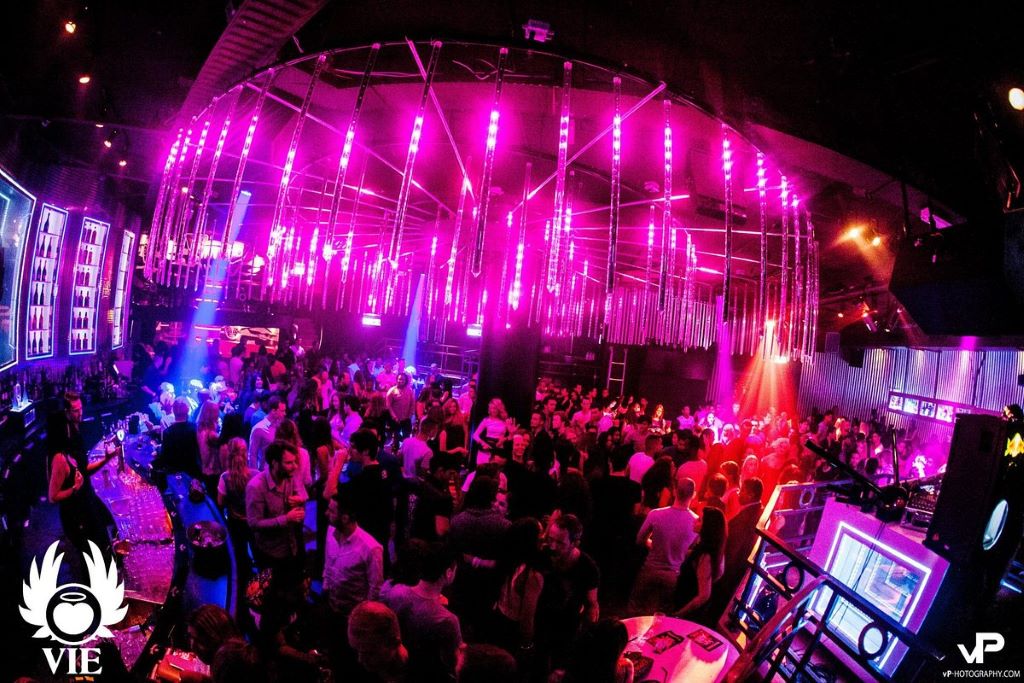 photo of a nightclub with purple lights in rotterdam netherlands