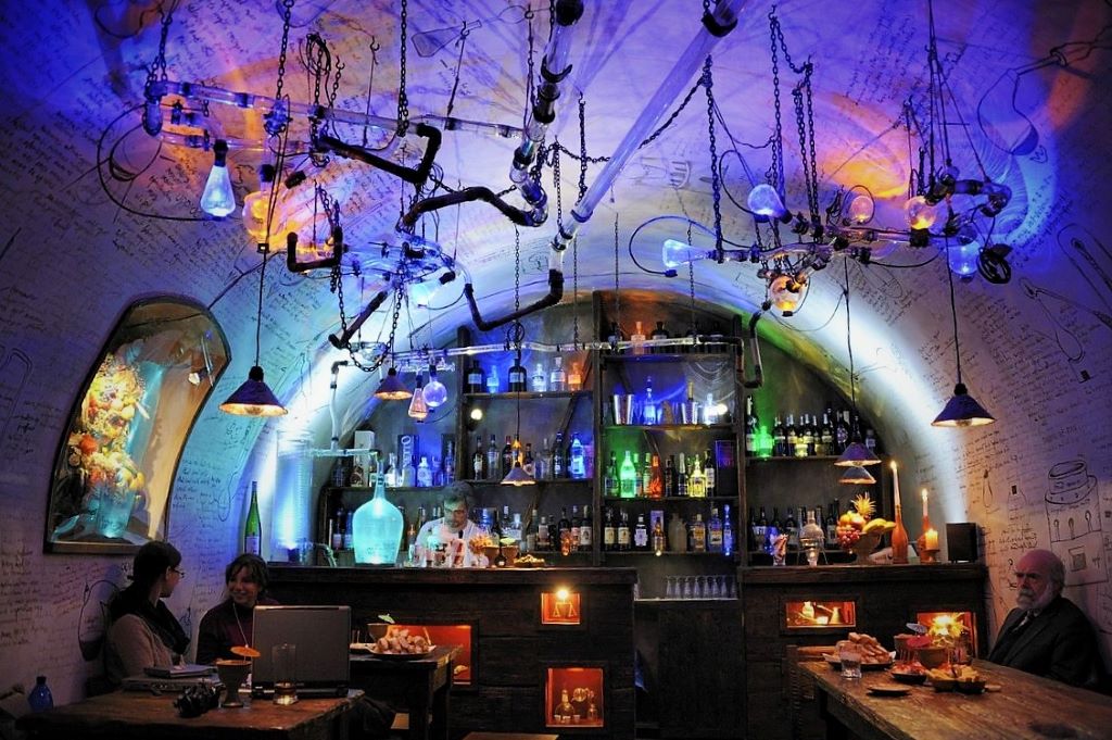 photo of an underground bar in prague czech repubilc